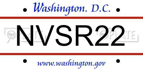 NVSR22 District Of Columbia License Plate