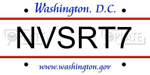 NVSRT7 District Of Columbia License Plate