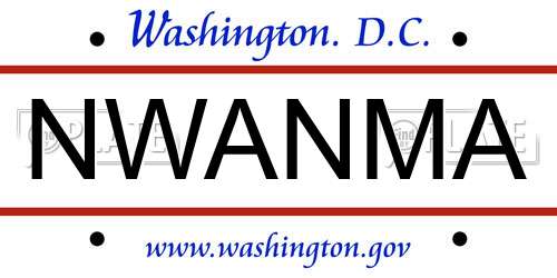 NWANMA District Of Columbia License Plate