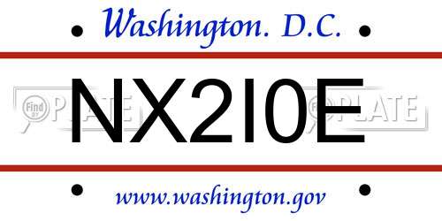 NX2I0E District Of Columbia License Plate