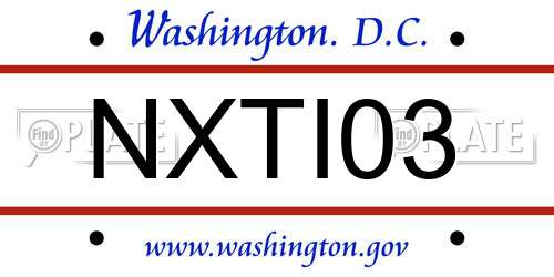 NXTI03 District Of Columbia License Plate
