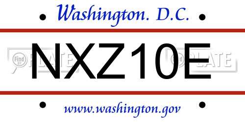 NXZ10E District Of Columbia License Plate