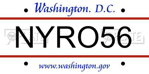 NYRO56 District Of Columbia License Plate