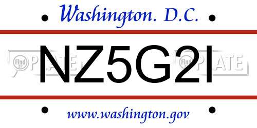 NZ5G2I District Of Columbia License Plate