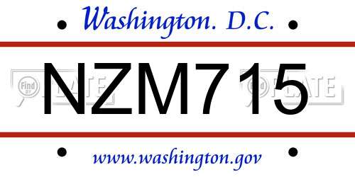 NZM715 District Of Columbia License Plate