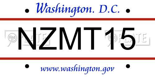 NZMT15 District Of Columbia License Plate