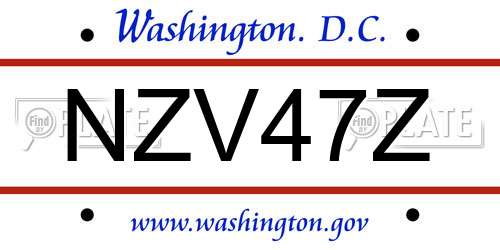 NZV47Z District Of Columbia License Plate