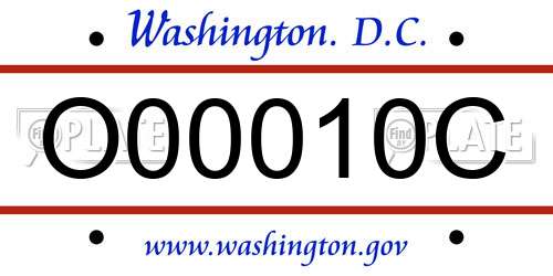 O00010C District Of Columbia License Plate