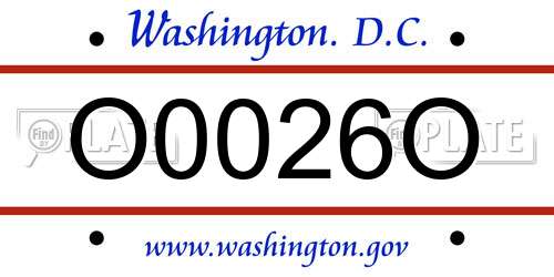O0026O District Of Columbia License Plate