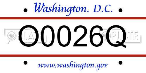O0026Q District Of Columbia License Plate