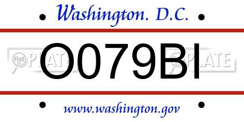 O079BI District Of Columbia License Plate