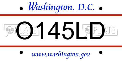 O145LD District Of Columbia License Plate
