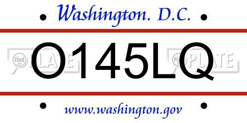 O145LQ District Of Columbia License Plate