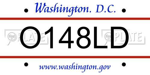 O148LD District Of Columbia License Plate