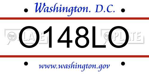 O148LO District Of Columbia License Plate