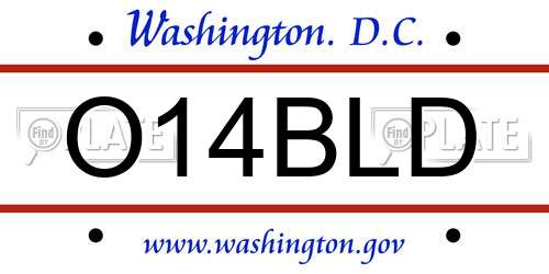 O14BLD District Of Columbia License Plate