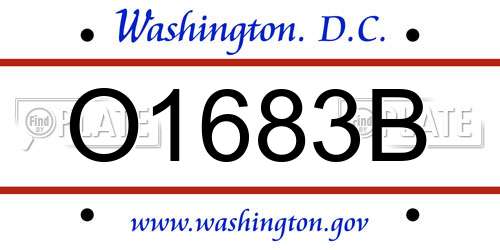 O1683B District Of Columbia License Plate