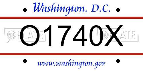 O1740X District Of Columbia License Plate