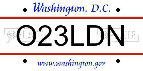 O23LDN District Of Columbia License Plate