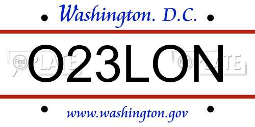 O23LON District Of Columbia License Plate