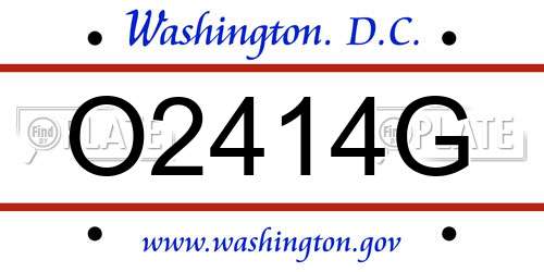 O2414G District Of Columbia License Plate