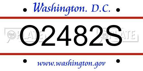 O2482S District Of Columbia License Plate