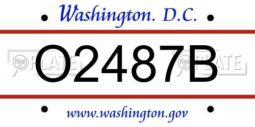 O2487B District Of Columbia License Plate