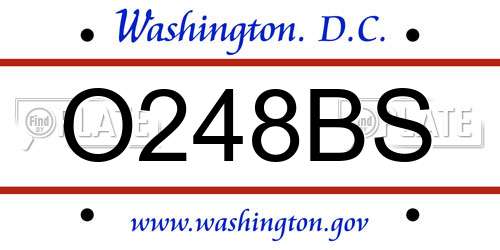 O248BS District Of Columbia License Plate