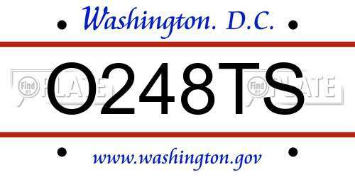 O248TS District Of Columbia License Plate
