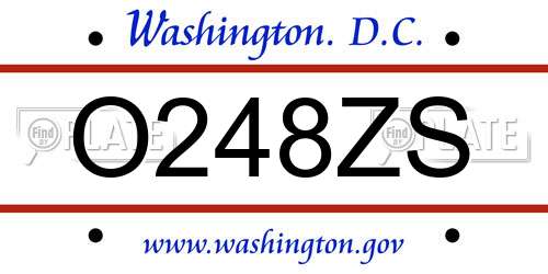 O248ZS District Of Columbia License Plate