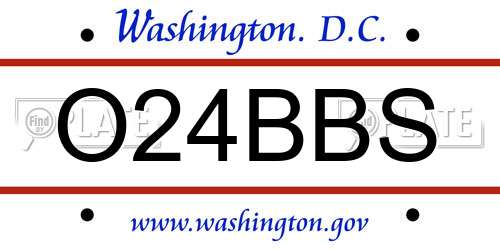O24BBS District Of Columbia License Plate