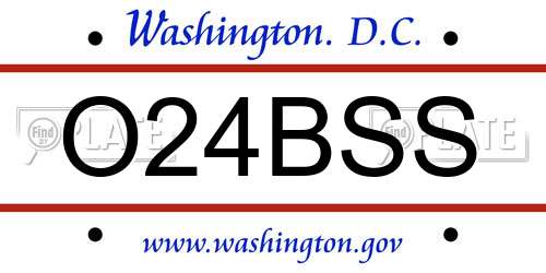 O24BSS District Of Columbia License Plate