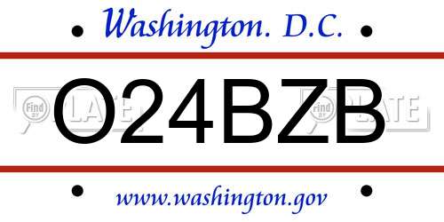 O24BZB District Of Columbia License Plate