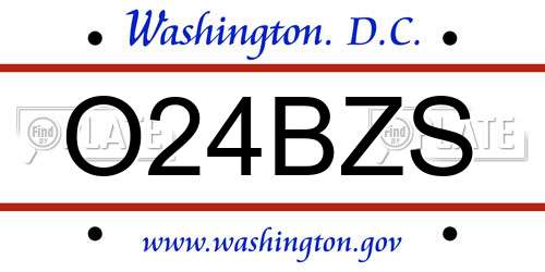 O24BZS District Of Columbia License Plate