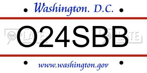 O24SBB District Of Columbia License Plate