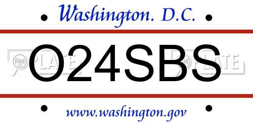 O24SBS District Of Columbia License Plate