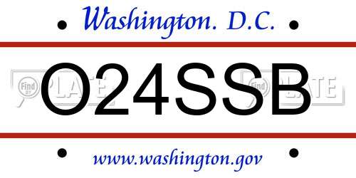 O24SSB District Of Columbia License Plate