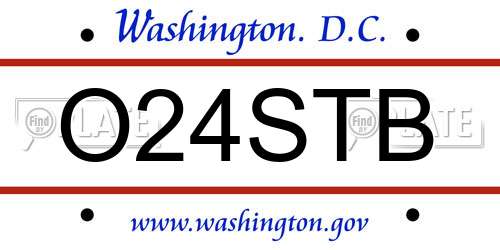 O24STB District Of Columbia License Plate