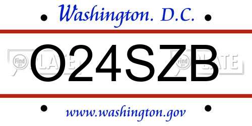 O24SZB District Of Columbia License Plate