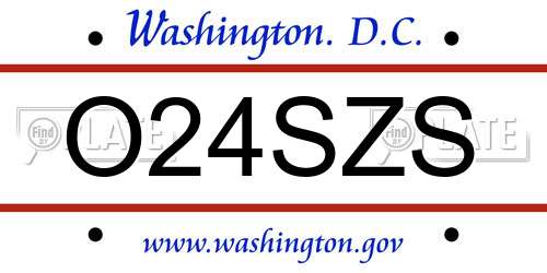 O24SZS District Of Columbia License Plate