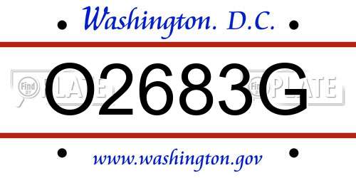 O2683G District Of Columbia License Plate