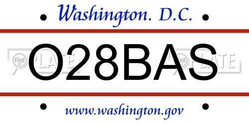 O28BAS District Of Columbia License Plate
