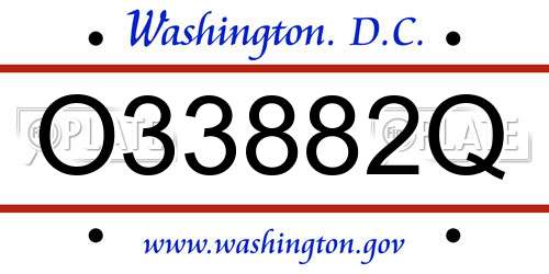 O33882Q District Of Columbia License Plate