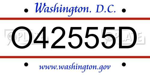 O42555D District Of Columbia License Plate