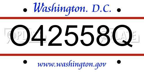 O42558Q District Of Columbia License Plate