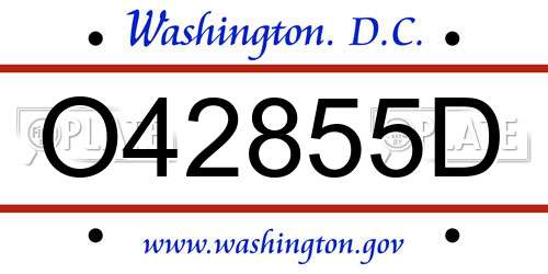 O42855D District Of Columbia License Plate