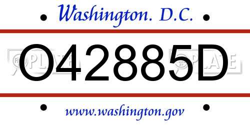 O42885D District Of Columbia License Plate