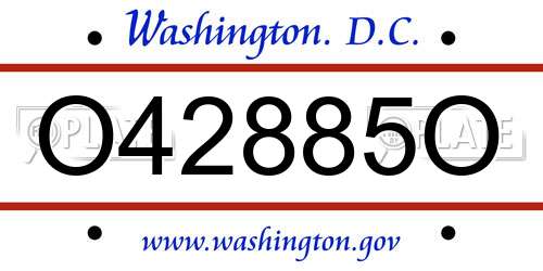 O42885O District Of Columbia License Plate
