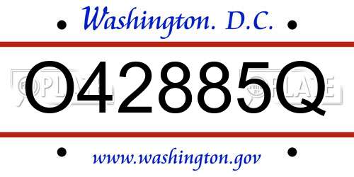 O42885Q District Of Columbia License Plate