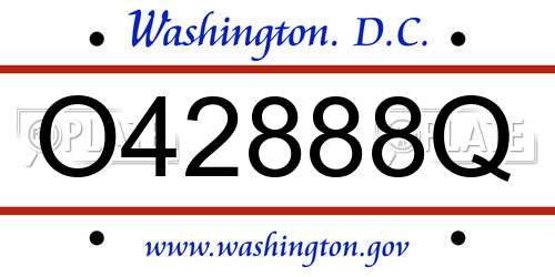 O42888Q District Of Columbia License Plate